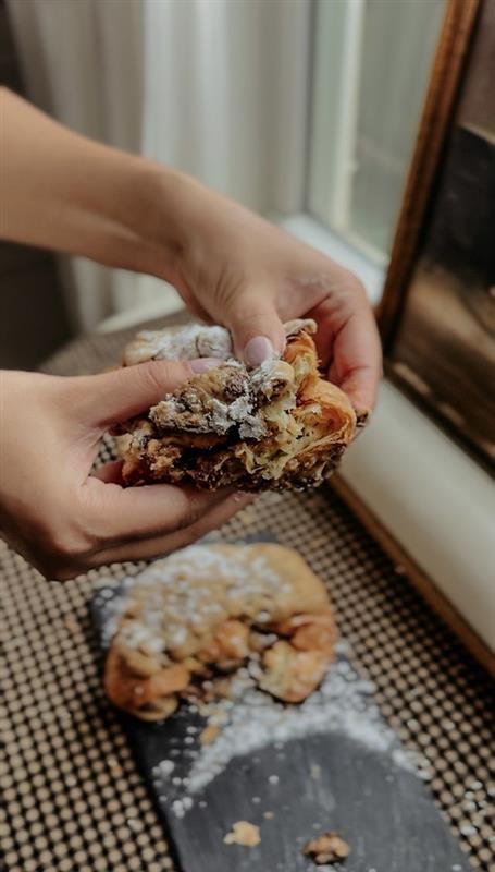 Homemade Cookie Croissants Using Magnolia Cookie Dough and Costco Croissants